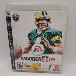 PS3 Madden NFL 09 Video Game Realistic Football Players Stadiums Favre, EA Sport
